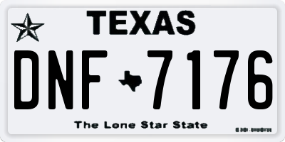 TX license plate DNF7176