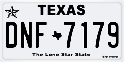 TX license plate DNF7179