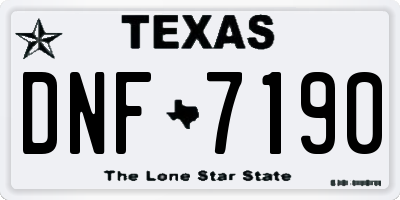 TX license plate DNF7190