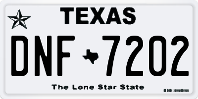 TX license plate DNF7202