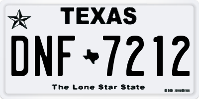 TX license plate DNF7212