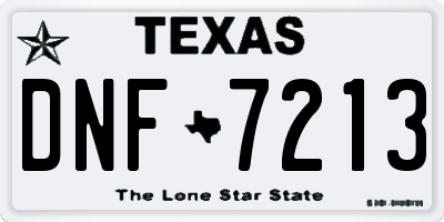 TX license plate DNF7213