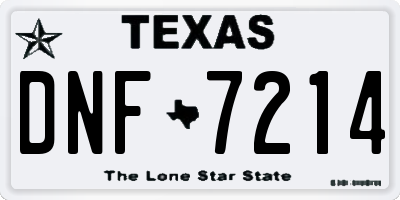 TX license plate DNF7214