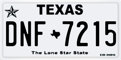 TX license plate DNF7215