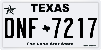 TX license plate DNF7217
