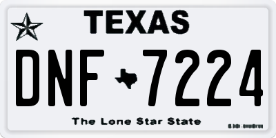 TX license plate DNF7224