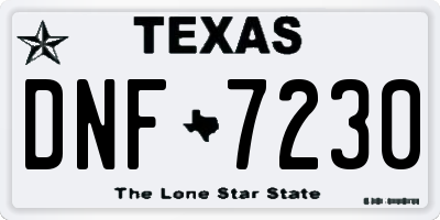 TX license plate DNF7230