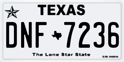 TX license plate DNF7236
