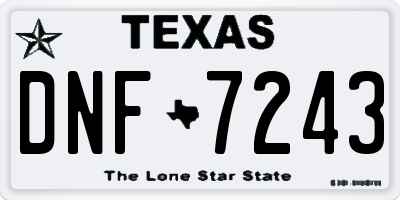 TX license plate DNF7243