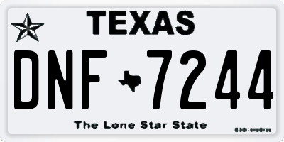 TX license plate DNF7244