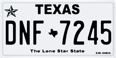 TX license plate DNF7245