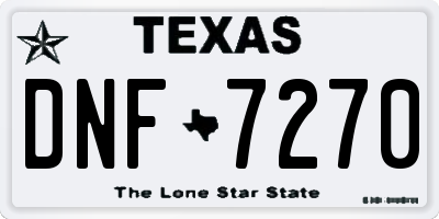 TX license plate DNF7270