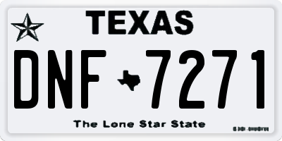 TX license plate DNF7271