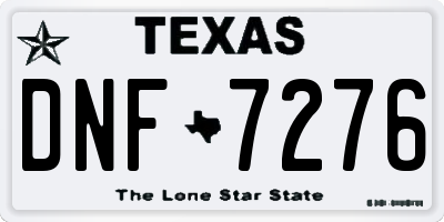 TX license plate DNF7276