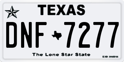 TX license plate DNF7277
