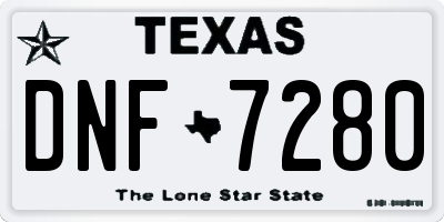 TX license plate DNF7280