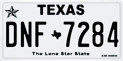 TX license plate DNF7284