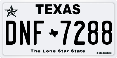 TX license plate DNF7288