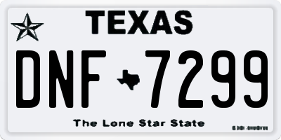 TX license plate DNF7299
