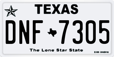 TX license plate DNF7305