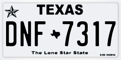 TX license plate DNF7317