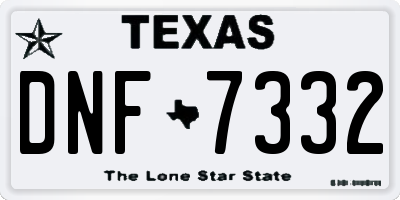 TX license plate DNF7332