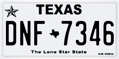 TX license plate DNF7346