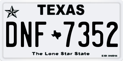 TX license plate DNF7352