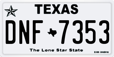 TX license plate DNF7353