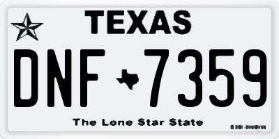 TX license plate DNF7359
