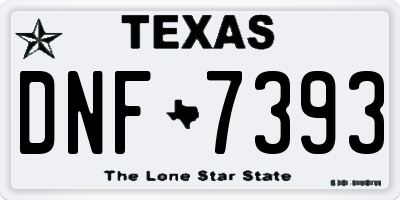 TX license plate DNF7393