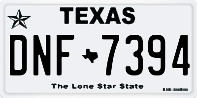 TX license plate DNF7394