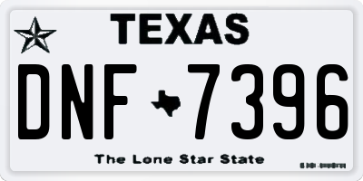 TX license plate DNF7396