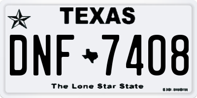TX license plate DNF7408