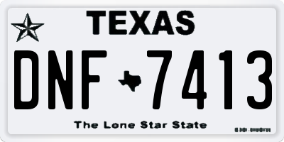 TX license plate DNF7413