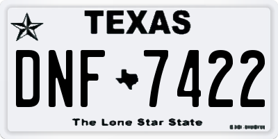 TX license plate DNF7422