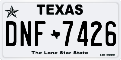 TX license plate DNF7426