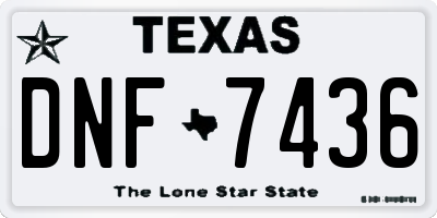 TX license plate DNF7436