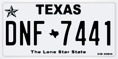 TX license plate DNF7441