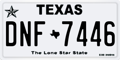 TX license plate DNF7446