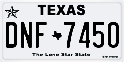 TX license plate DNF7450