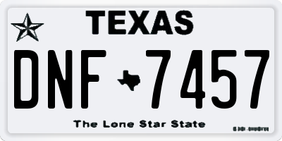 TX license plate DNF7457