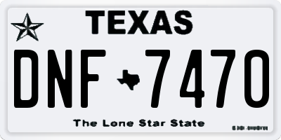 TX license plate DNF7470