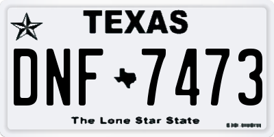 TX license plate DNF7473