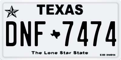TX license plate DNF7474