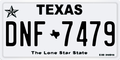 TX license plate DNF7479