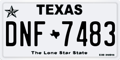TX license plate DNF7483