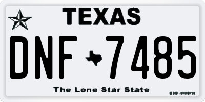 TX license plate DNF7485