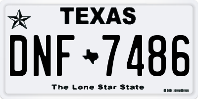 TX license plate DNF7486