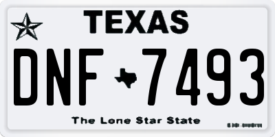 TX license plate DNF7493